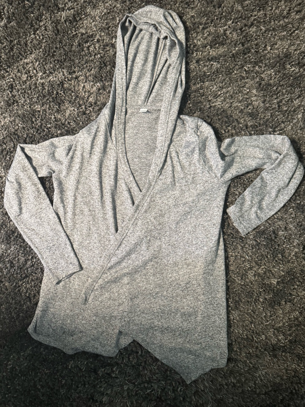 Old Navy Active Open Cardigan Sweater Jacket with Hood Heather Grey- size medium